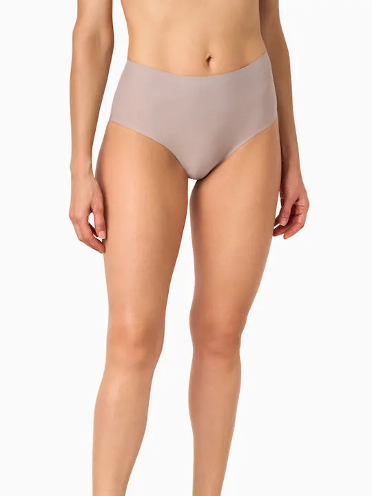 Promise Βαμβακερά Ψηλόμεσα Γυναικεία Slip 2Pack χωρίς Ραφές Gray