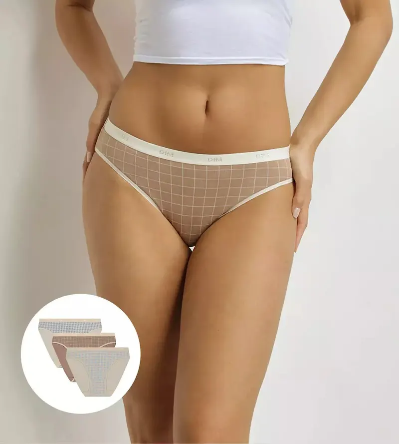 Dim Βαμβακερά Γυναικεία Slip 3Pack D4C17-RETRO