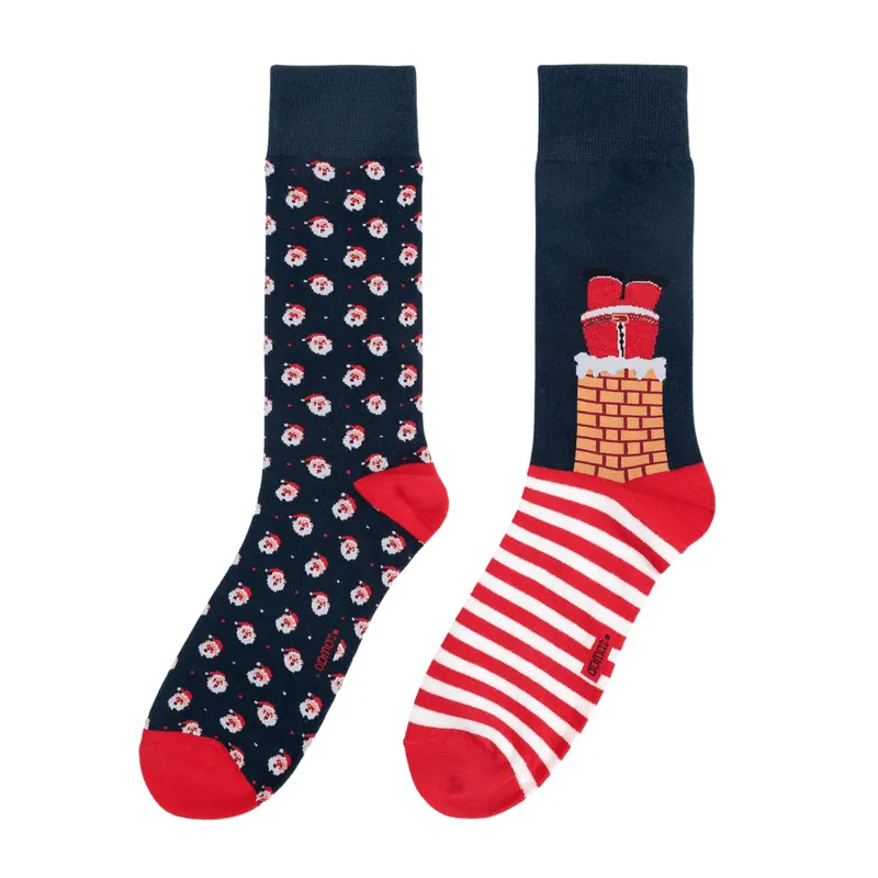 Admas Christmas Here Again 2Pack Socks Dark Blue