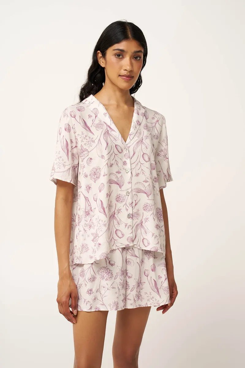 VAMP 24134 PYJAMAS 100% VISCOSE POPLIN 60cmButtonedShorts