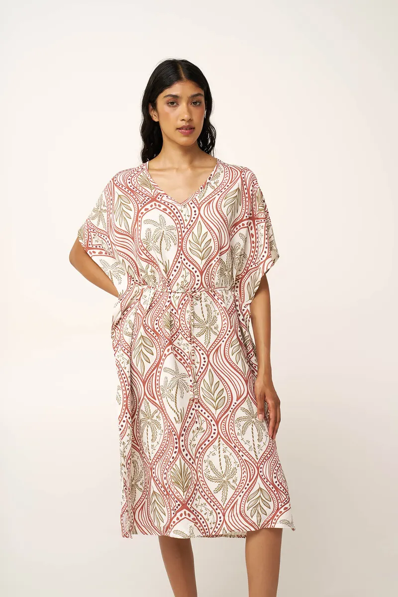 VAMP 24428 BEACHDRESS 80% VISCOSE - 20% LINEN POPLIN 110cmPlain