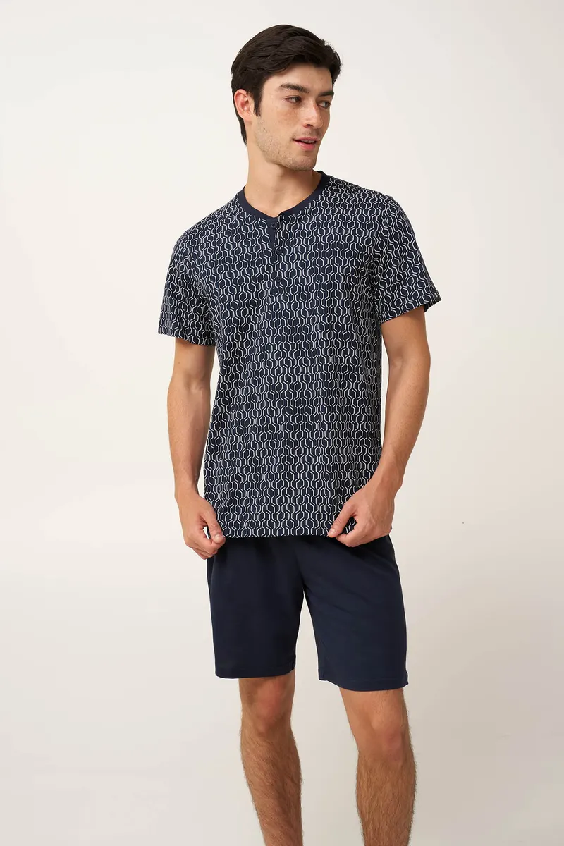 VAMP 24602 PYJAMAS 100% COTTON COTTON SJ PlacketBermuda