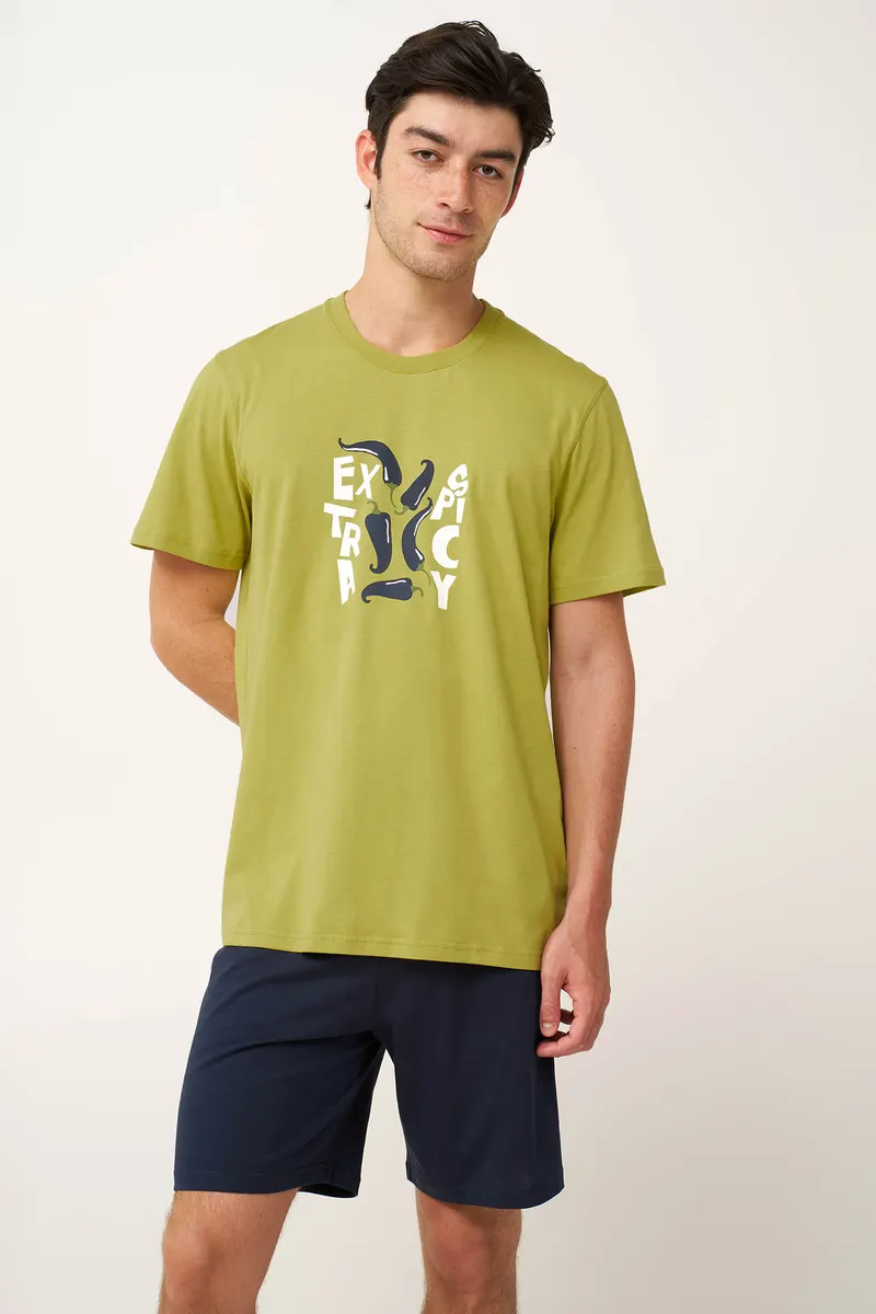 VAMP 24654 PYJAMAS 100% COTTON COTTON SJ R-neckBermuda