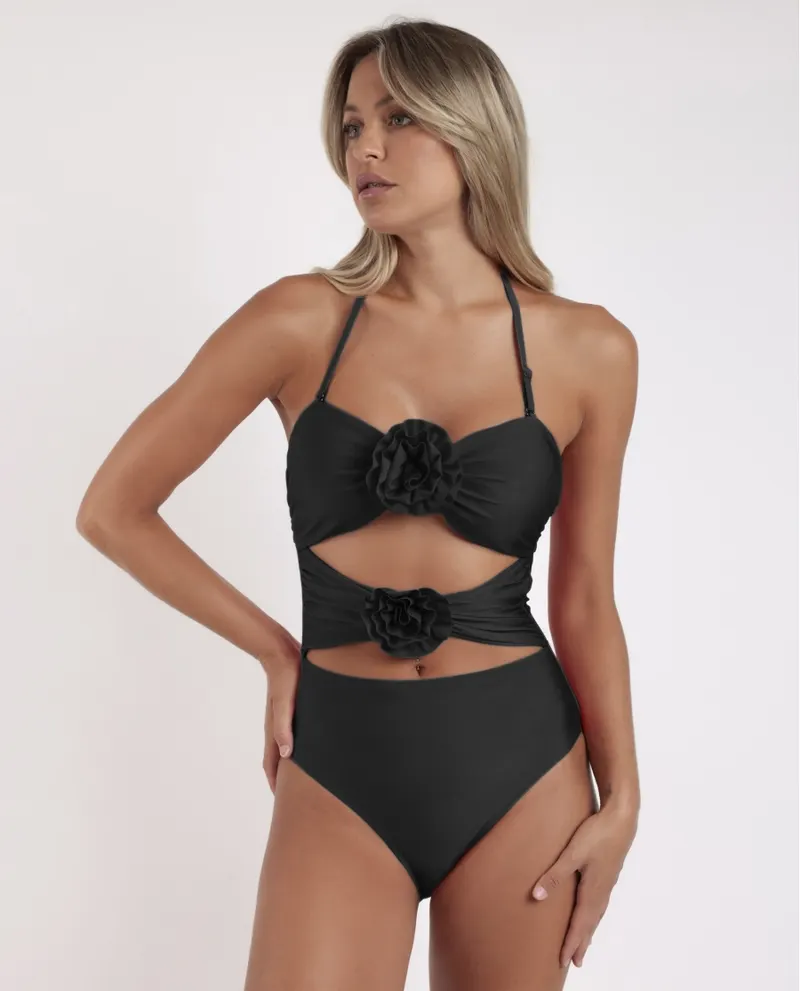 ADMAS Bañador Cut-Out Paradise Beach για το Mujer NEGRO
