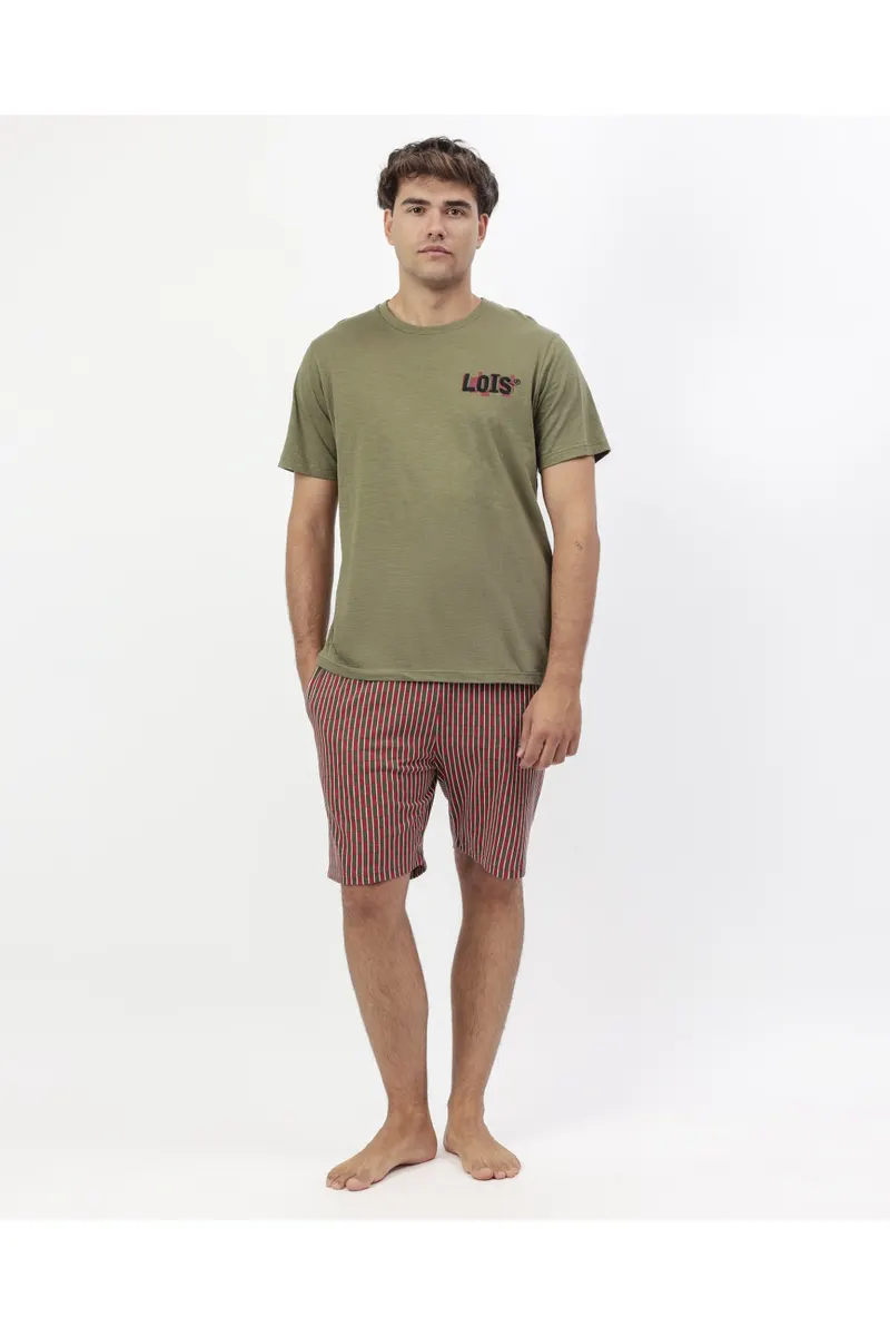 LOIS Pijama Manga Corta Wanderlust για το Hombre CAQUI ΛΟΪΣ