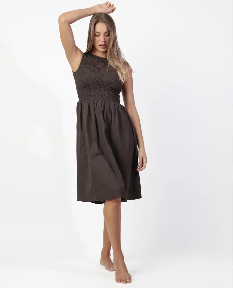 ADMAS Vestido Sin Mangas Nido Chocolate για Mujer CHOCOLATE 19940-126ΙΔΑΝΙΚΟ ΓΙΑ ΚΑΘΕ
